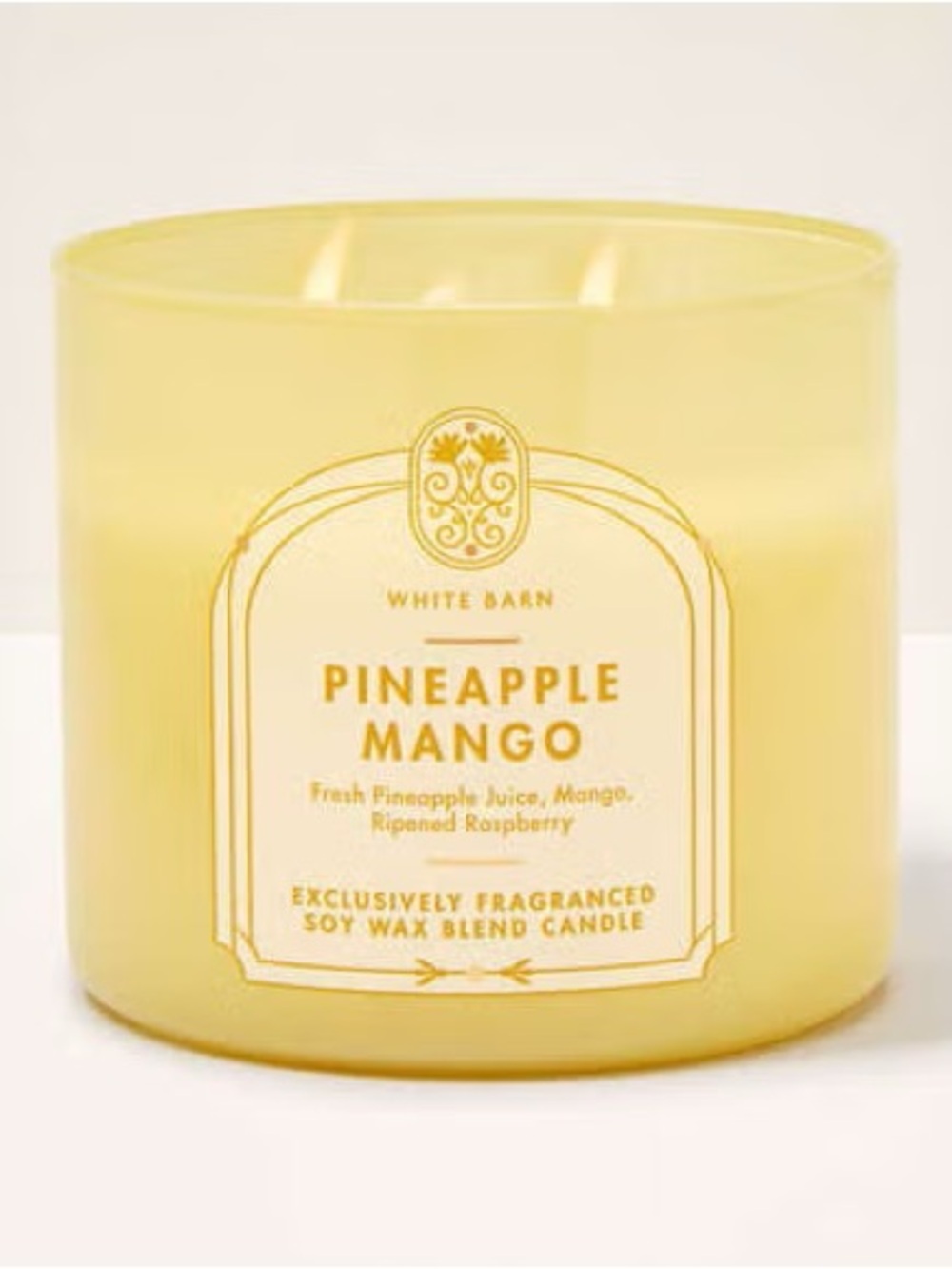 White Barn Pineapple Mango Candle - Bright Yellow Glass